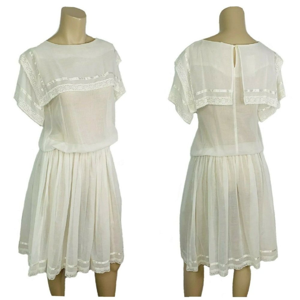 Vtg Jessica McClintock GUNNE SAX Prairie Dress S
